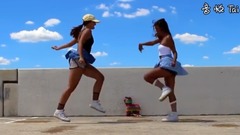 Scenery of Boney M Daddy Cool Remix Shuffle Dance_ , musical short, dancing video, happy use a town