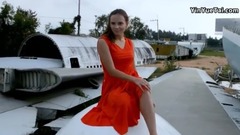 Scenery of Beautiful Music Clip With Olesya Osipkina_ , musical short, happy use a town