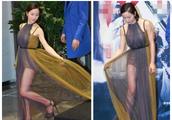 Skirt of fluoroscopy of female star Jiang Yiyan attends an activity to be like fairy, netizen: 