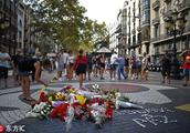 Spanish truck hits incident one year the people displays a flower to grieve over victim